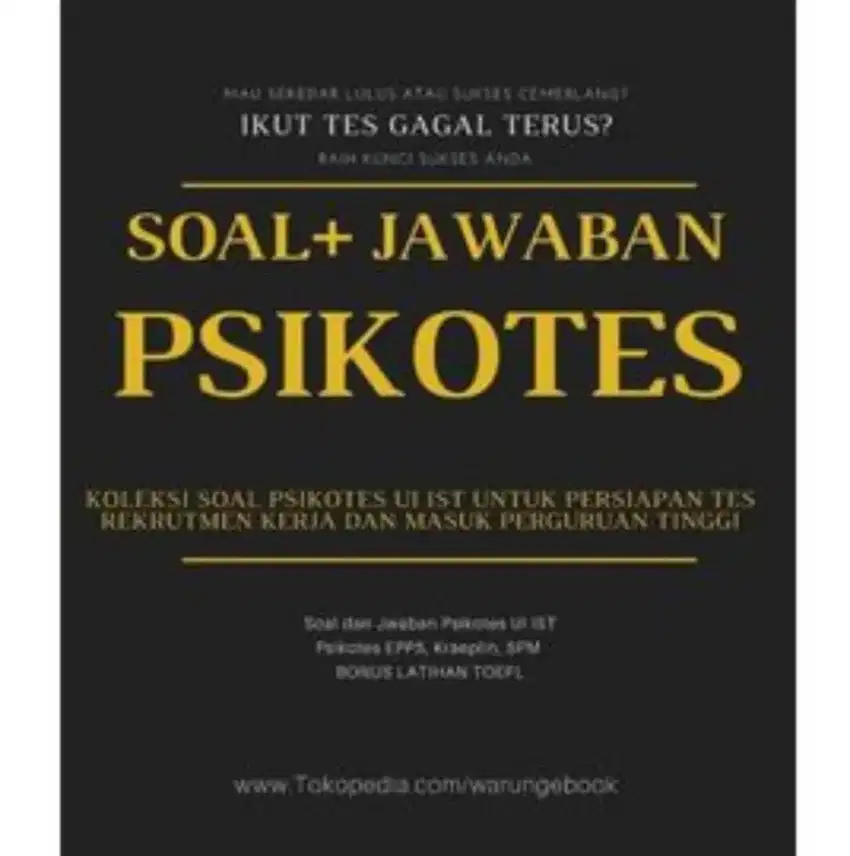 Ebook Bank Soal Psikotest Lengkap Jawaban