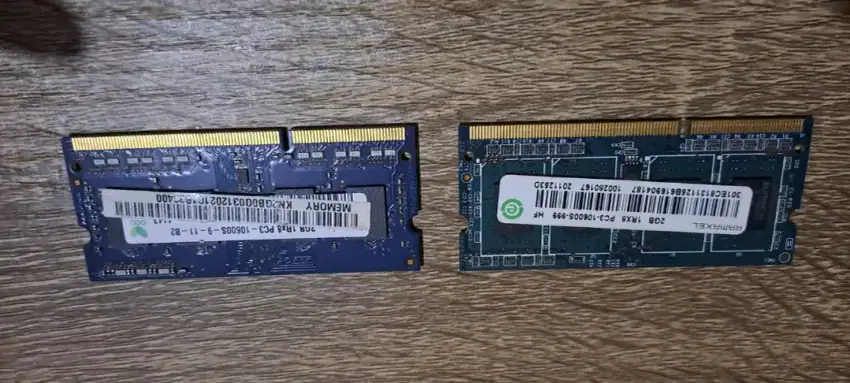 RAM LAPTOP 2GB DDR3 10600S 2pcs