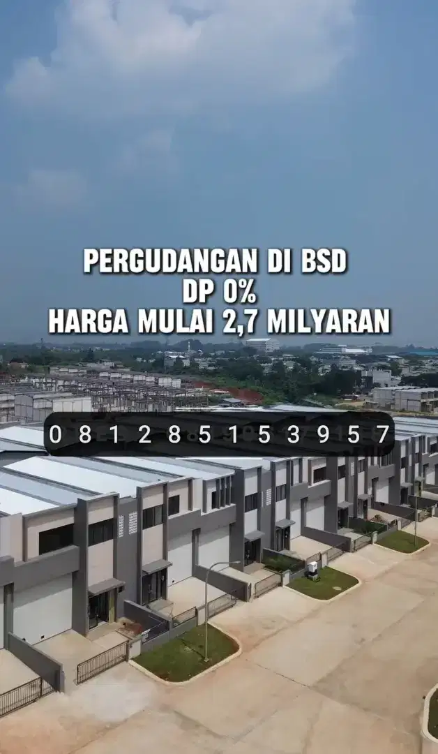Gudang Multiguna bsd paling strategis angs 12jtan kpr nol DP!