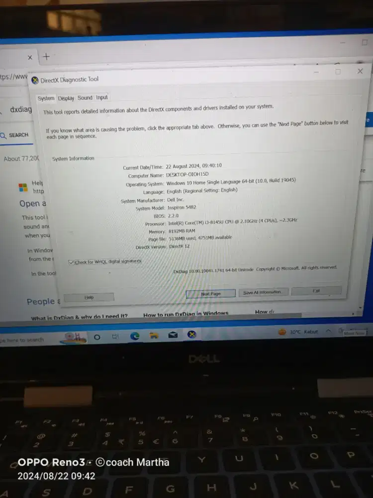 Laptop dell touch screen