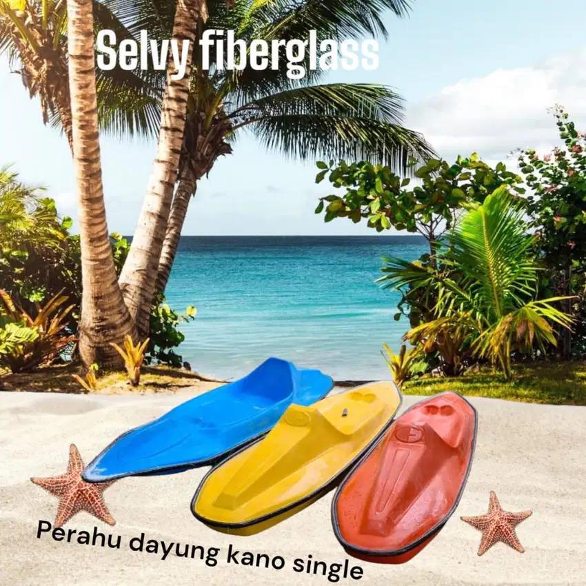 menjual perahu dayung dengan model kano single warna bisa custom