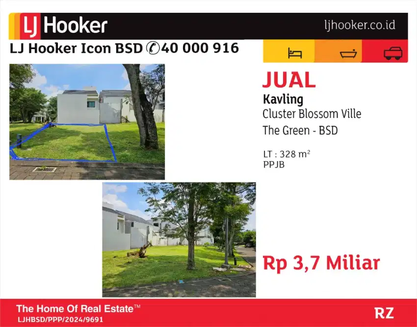 jual kavling hoek the green cluster blossom ville bsd city