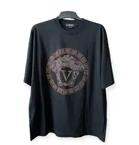 Kaos tshirt oversize hitam M luar(P72xLd58) dazling mewah Versace