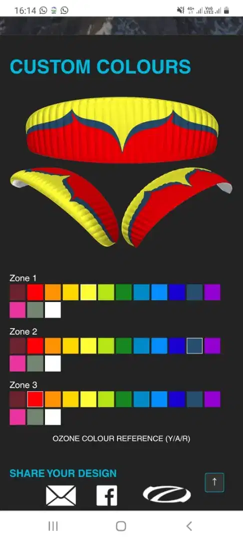Paraglider Ozone Type Mojo 6 include Flymaster
