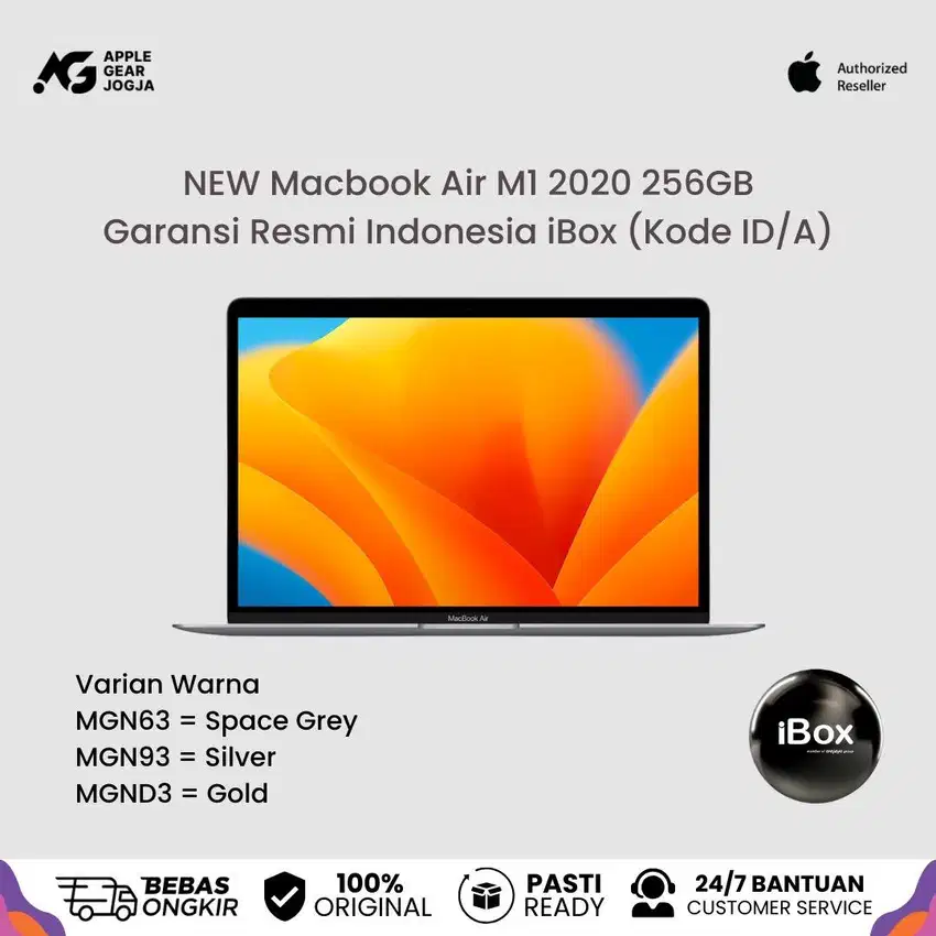 (iBox) New Macbook Air M1 2020 256GB Garansi Resmi Indonesia Termurah