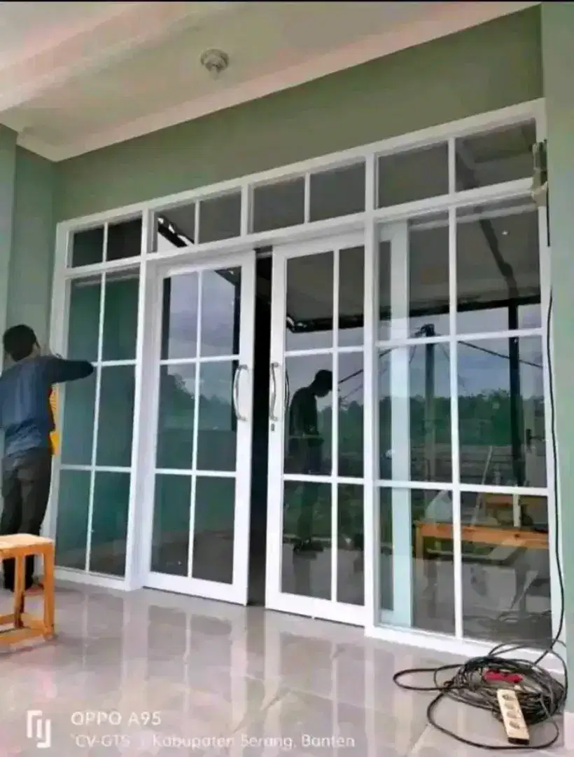 Kusen Aluminium pintu jendela kaca