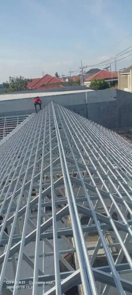 1 PAKET RENOVASI ATAP LAMA GANTI BAJA RINGAN