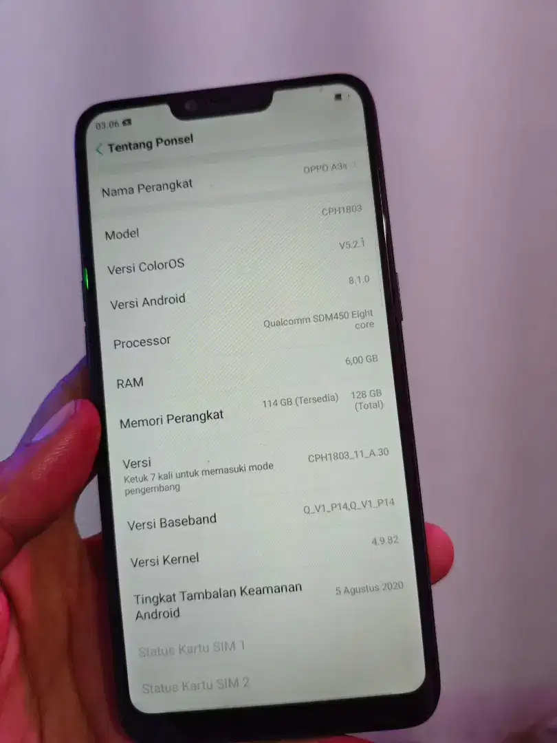 Oppo a3s 6/128 hp casan