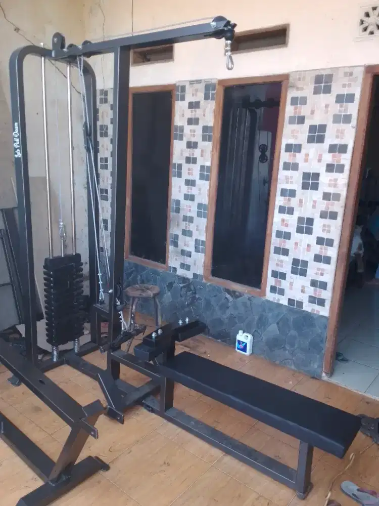 lats pull down + rowing