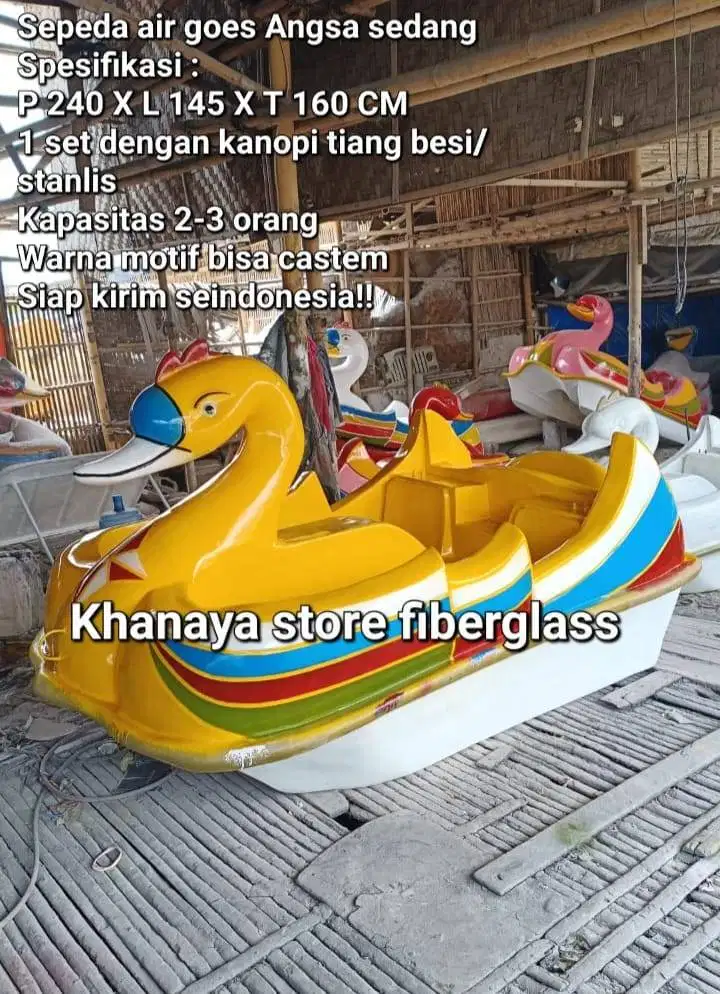 Perahu bebek fiber,sepeda air goes bebekan,perahu bebek wisata termura