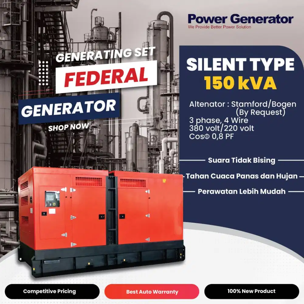 Genset Federal 150 kVA Silent Type Turbocharged