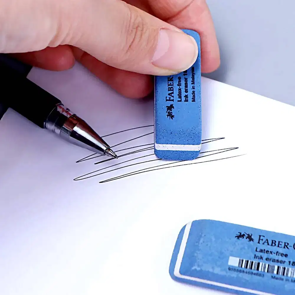240715G Faber-Castell Ink Eraser 18 16 41 Ink Latex-Free Biru Besar Pe