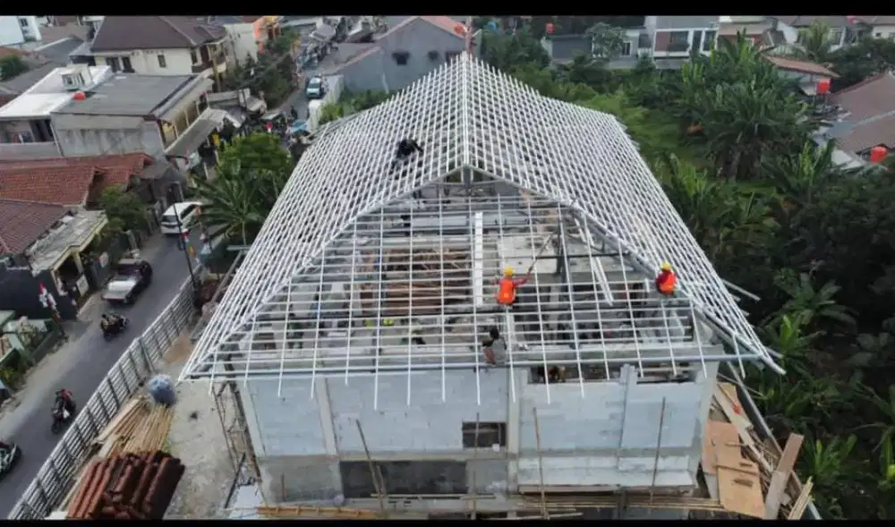 1 PAKET BONGKAR PASANG ATAP LAMA GANTI BAJA RINGAN