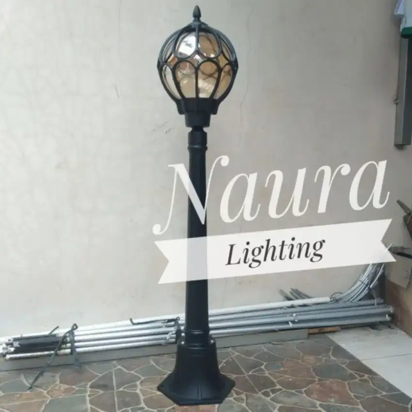 NRL 2218 A/M BK (Tinggi Tiang 120Cm) Lampu Taman Outdoor Tahan Air