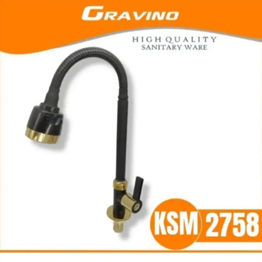 Kran air sink meja black gold