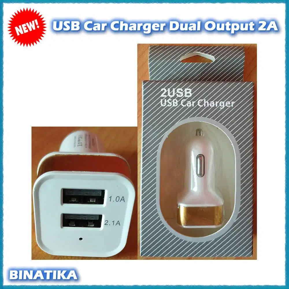 USB Car Charger Dual Output 2A Charger Mobil Universal Dual USB Port