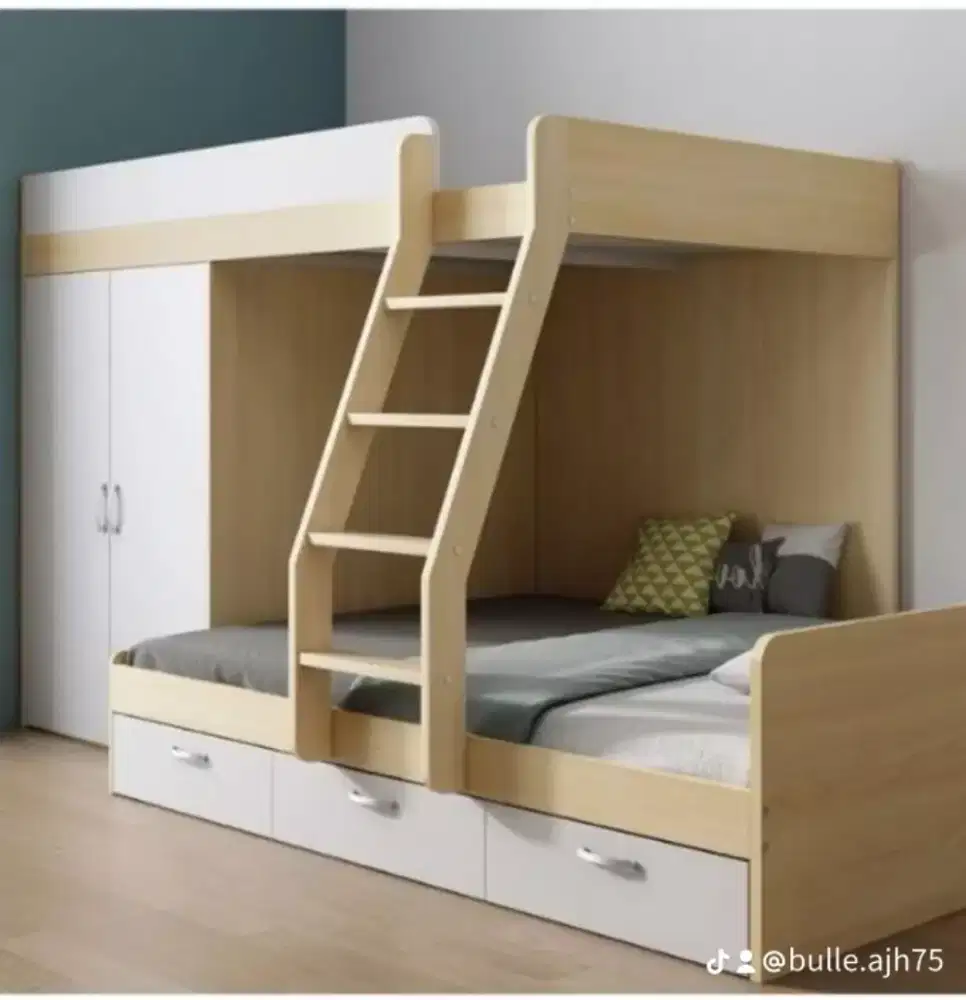Lemari tempat tidur anak 2 tingkat bisa rikues warna dan model