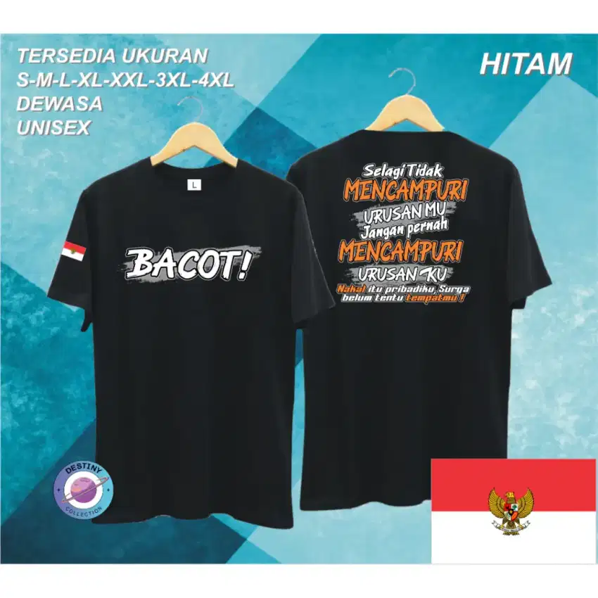 Kaos keren bergambar tulisan lucu