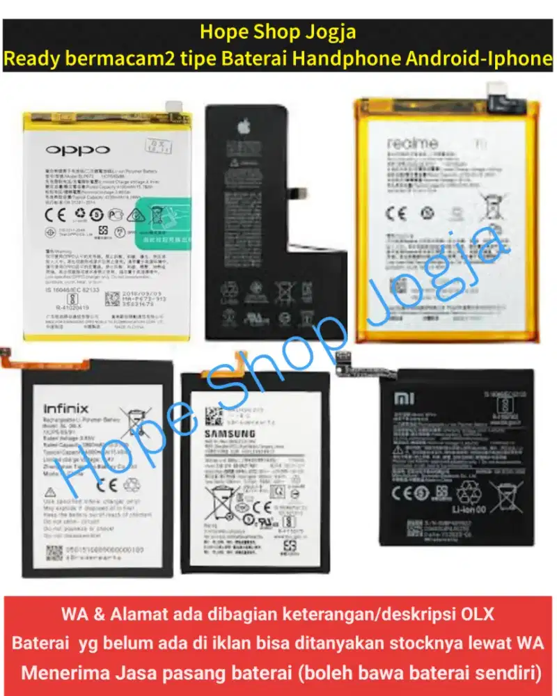 Ganti Baterai Vivo Y91-Y93-Y95-Y91c (sudah+pasang)