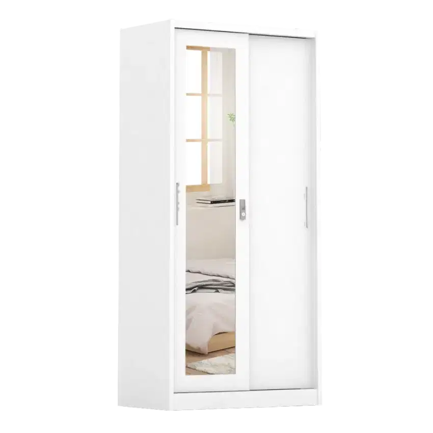 Lemari Pakaian 2 pintu besi modern minimalis 90 cm