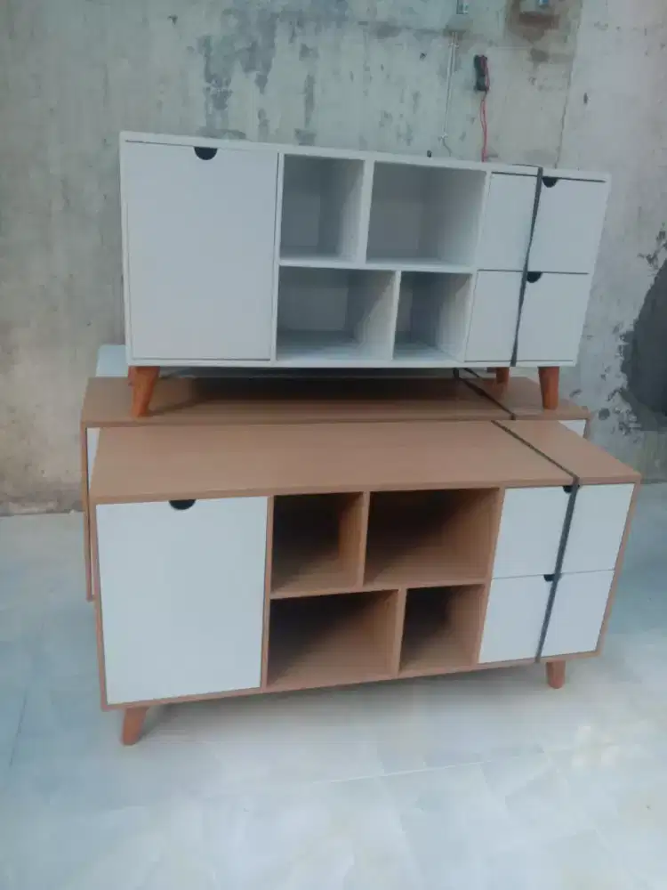 Lemari bupet TV bisa rikues warna dan ukuran