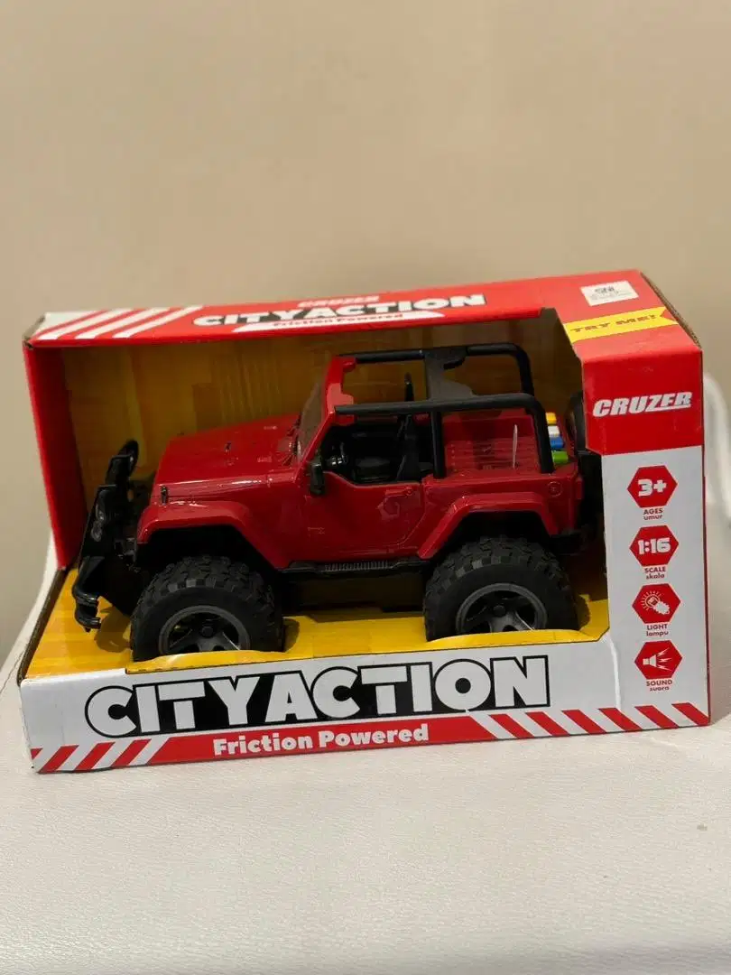 Cruzer 1:16 City Action Friction Jeep - Merah