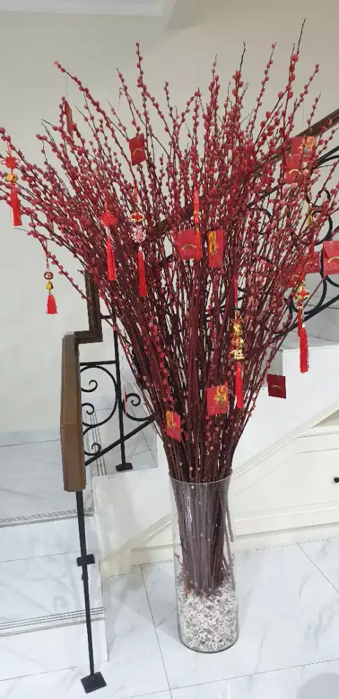 Bunga kering  Pussywillow MERAH Import