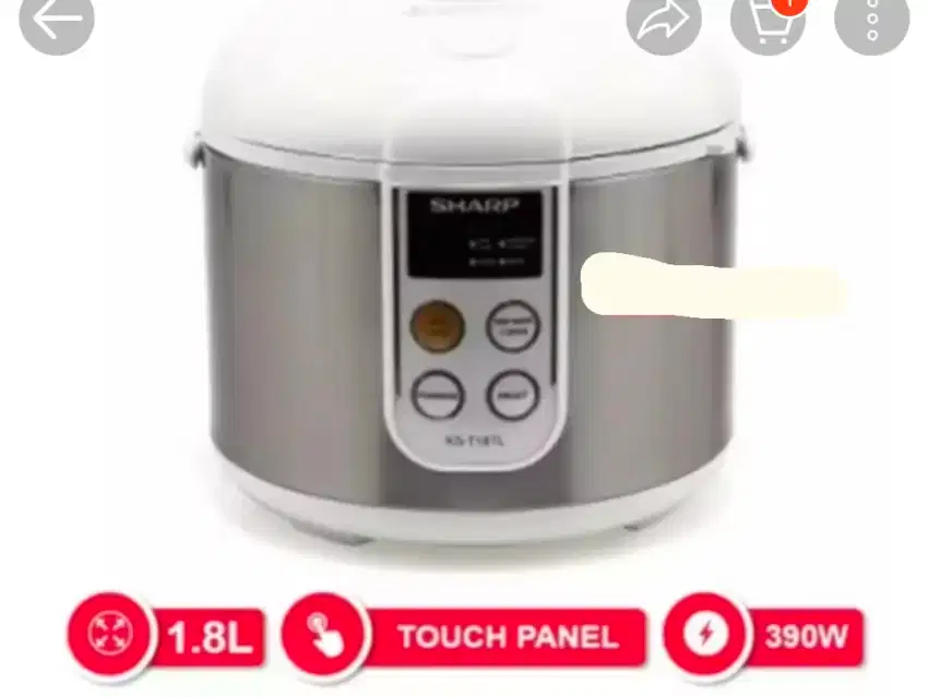 RICE COOKER SHARP KS-T18TL 1.8 LITER 4IN 1TOUCH PANEL