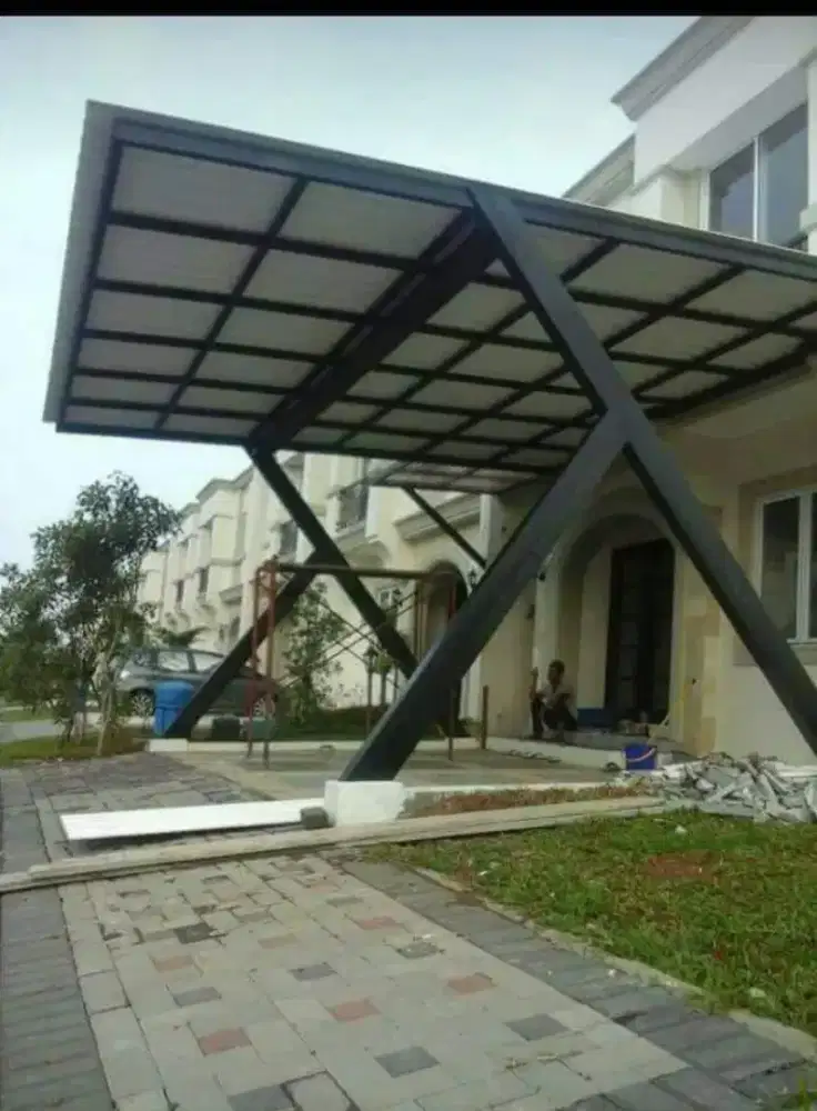 Kanopi alderon dabel model tiang gawng