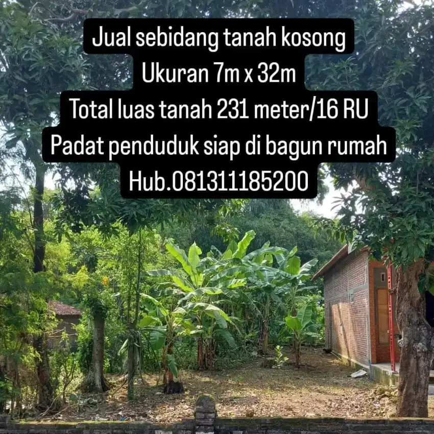 Tanah Pribadi luas 231 meter