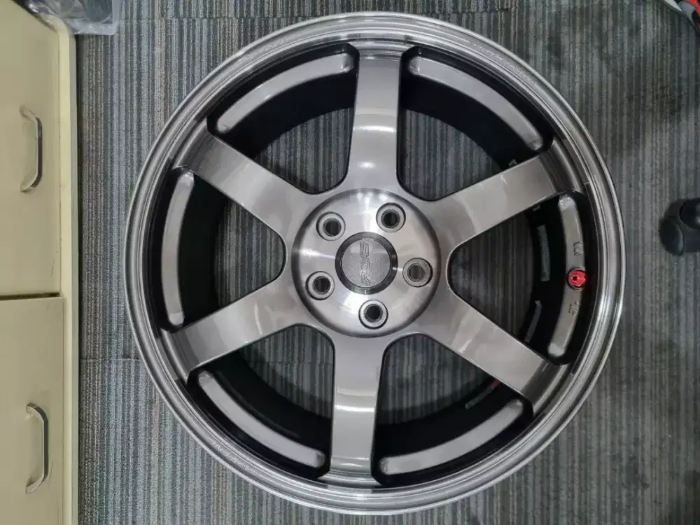 Velg TE37 Saga Ring 18 Original, jual cepat plus dop roda rays
