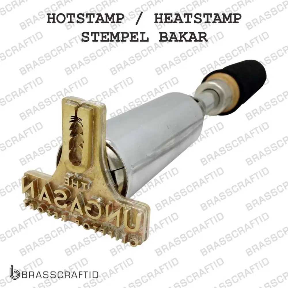 Kayu Emboss Hot Stamp Stempel Bakar Embos Branding Merk Logo Produk