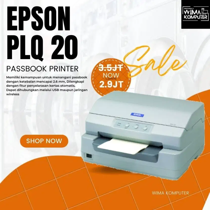 PRINTER PASSBOOK EPSON PLQ-20 BAGUS GARANSI 1 TAHUN