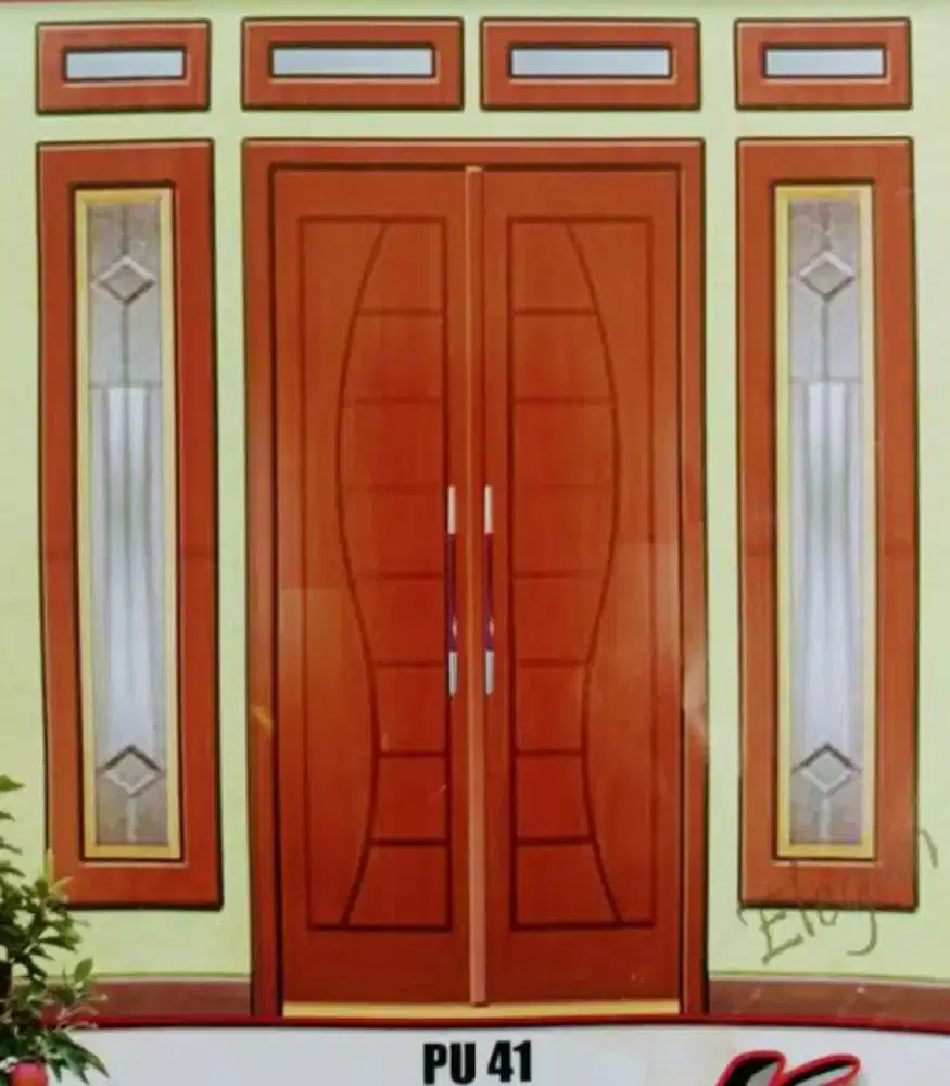 Pintu tanrung 1paket kusen angin2 jendela kanan dan kiri