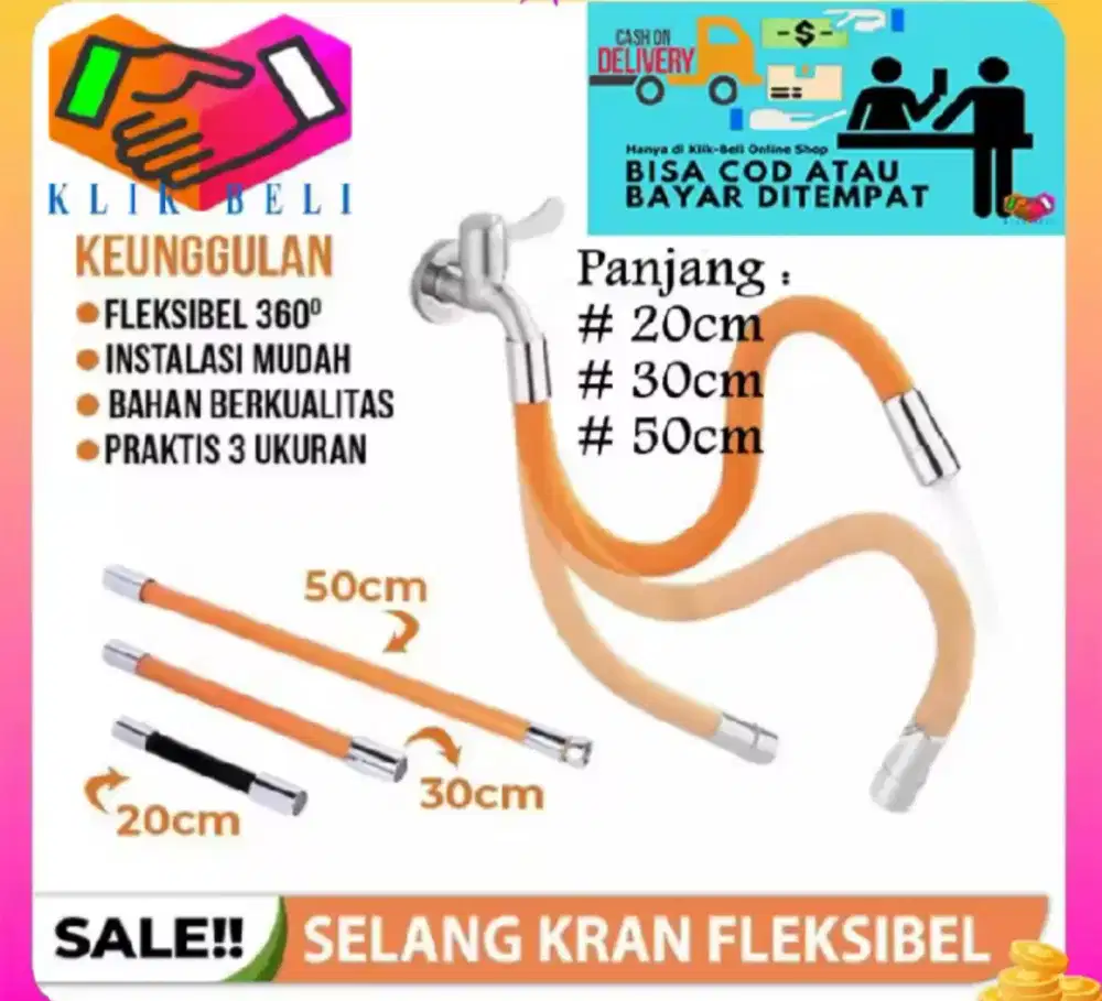 Selang Fleksibel 50cm bisa diputar 180 derajat