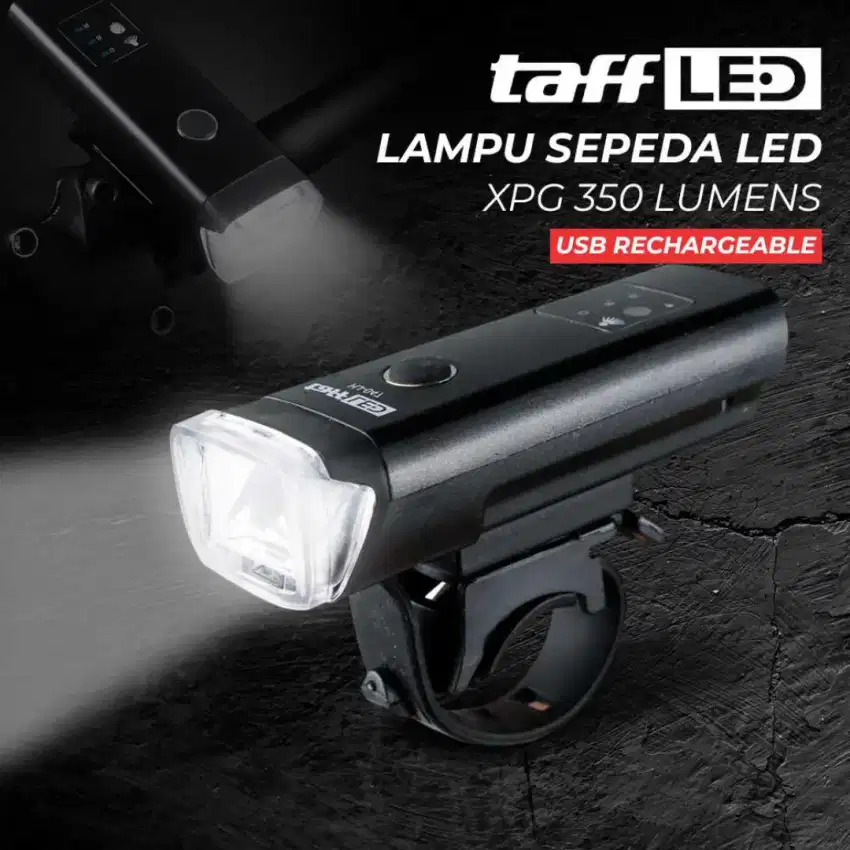 TaffLED Lampu Depan Sepeda Bike Light USB Recharge LED XPG 350 Lumens