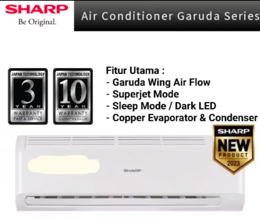 AC SHARP 1/2 PK AH-A5BEY GARUDA SERIES INDONESIA ANTI KARAT