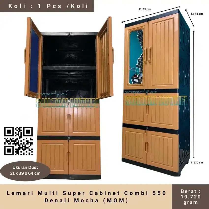 Lemari Multi Super Cabinet Combi 550 Denali Mocha (MOM)
