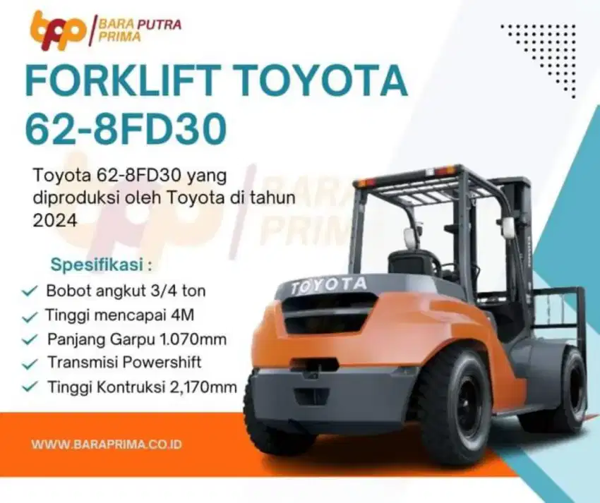 Forklift Toyota MODEL 62-8FD30

Siapa cepat dia dapat harga termurah