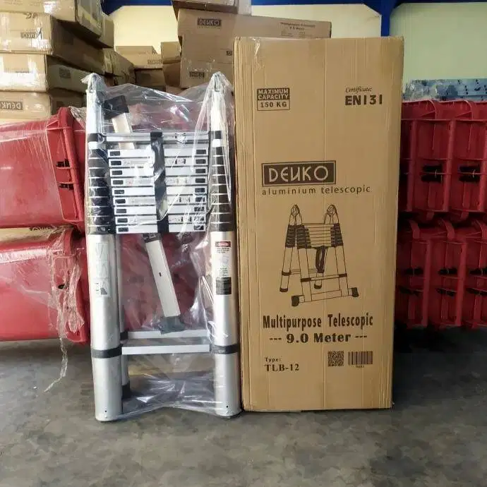 Tangga Telkom Denko Double Telescopic Ladder 3,8 - 9 Mater