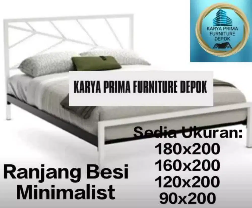 Ranjang Besi Minimalist 160x200 kuat, awet 1.250.000 free ongkir COD