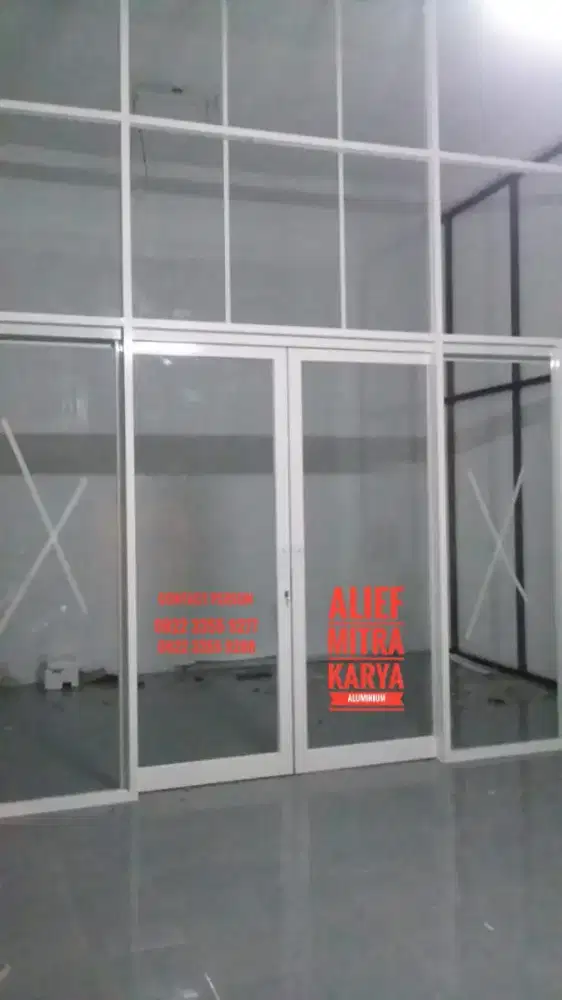 Partisi kaca dan aluminium, sekat kantor, sekat ruangan