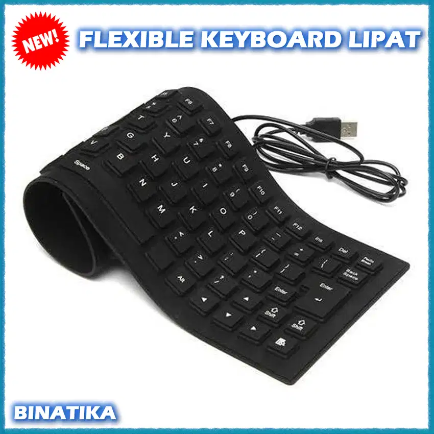 External USB Keyboard Fleksibel Karet Keyboard Laptop Komputer Lipat