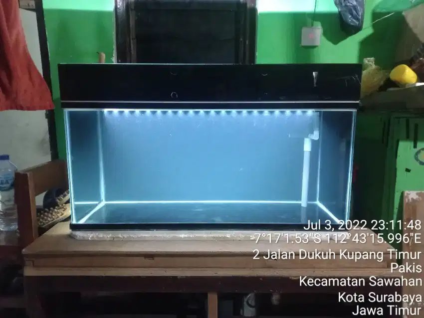 Aquarium plus filter talang dan isi filter