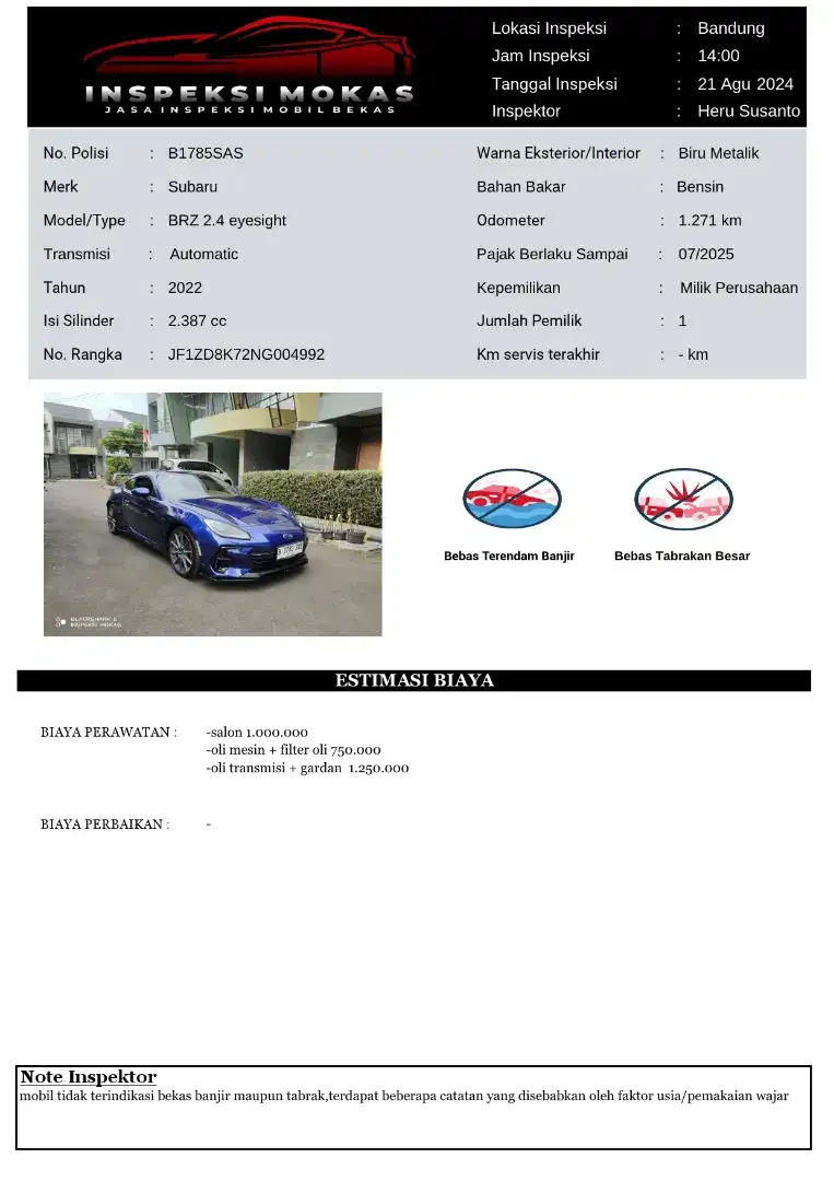Inspeksi Mobil Bekas