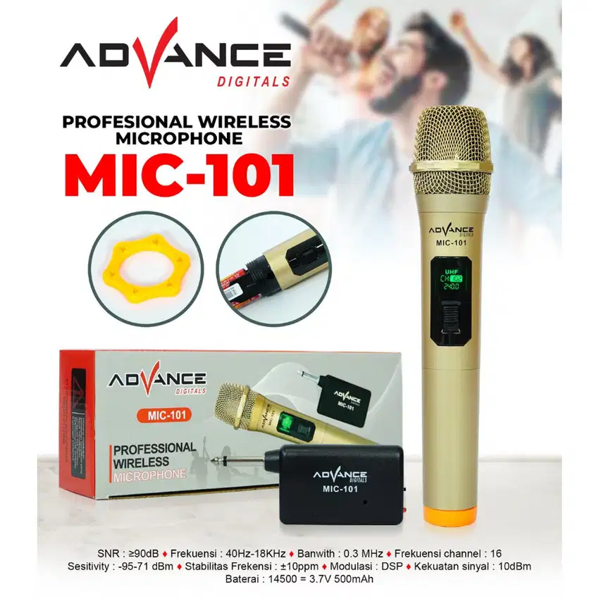 Mic Wireless Single Advance 101 V.3 + Batrei