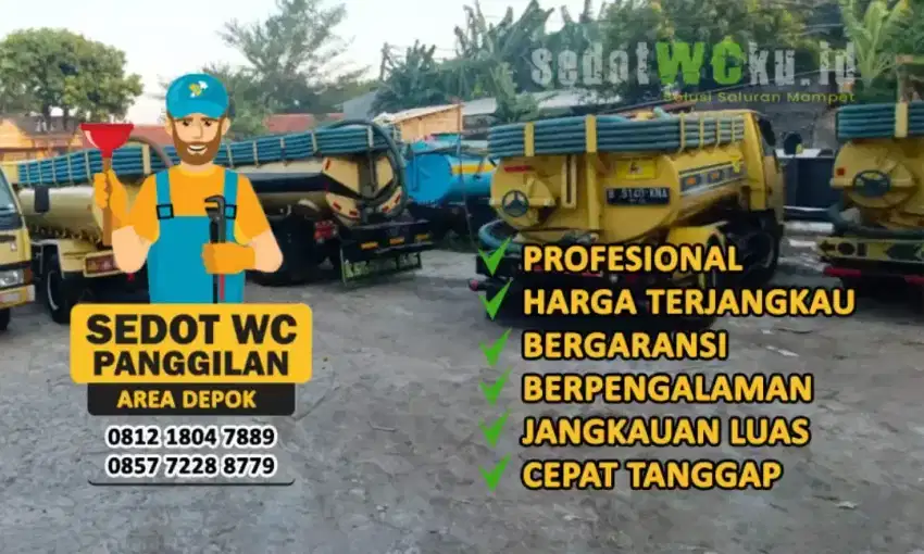 SEDOT WC TEMBAK SALURAN MAMPET DI DEPOK