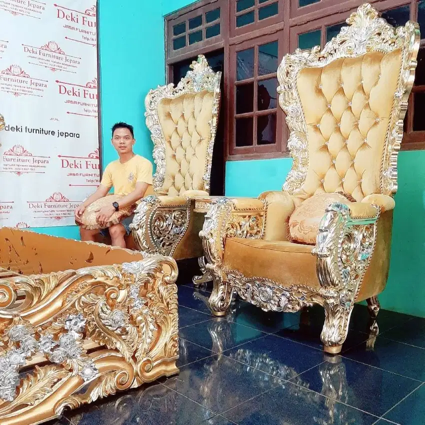 Sofa Santai Syahrini Murah Mewah Set Kursi Raja Sultan Minimalis Mebel