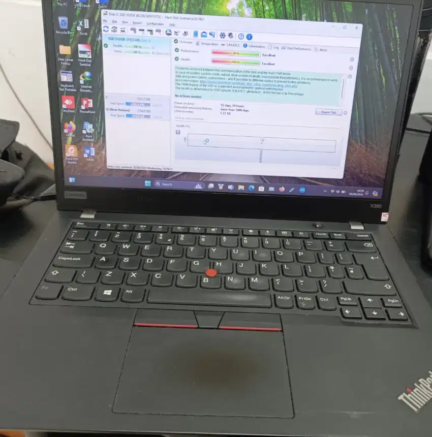 Laptop Lenovo Thinkpad X390 SSD M2 NVME 128Gb Ram 8Gb 1.60Ghz 1.90 Ghz