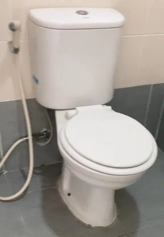 Toilet duduk amstad dan wastafel, kran dan flexible 95% baru